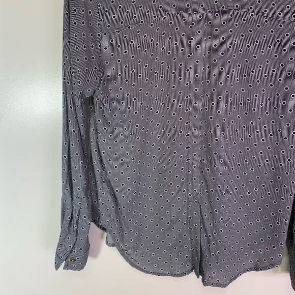 Maeve Anthropologie Button Down Blouse Women’s 6 Gray Geometric Print - Picture 7 of 16